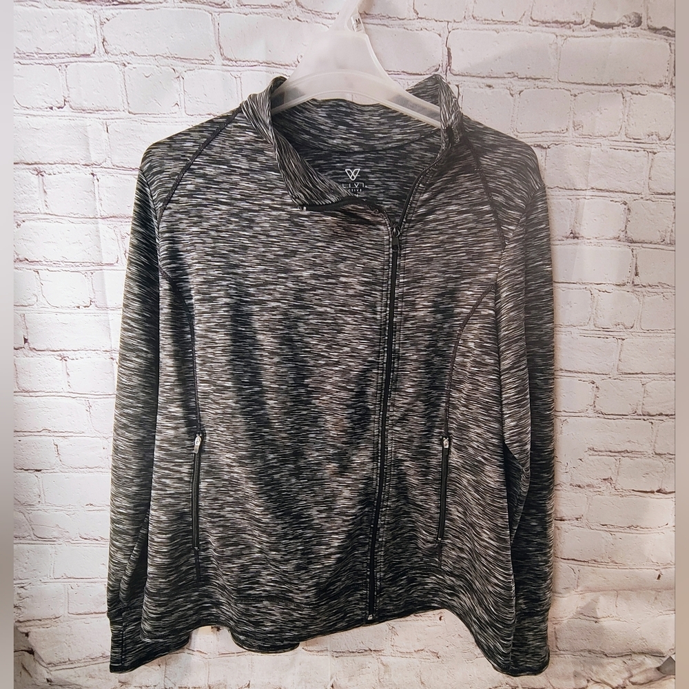 Livi Active Laney Bryant Space Dye Active Wear Jacket 22/24 Full Zip Thumbholes